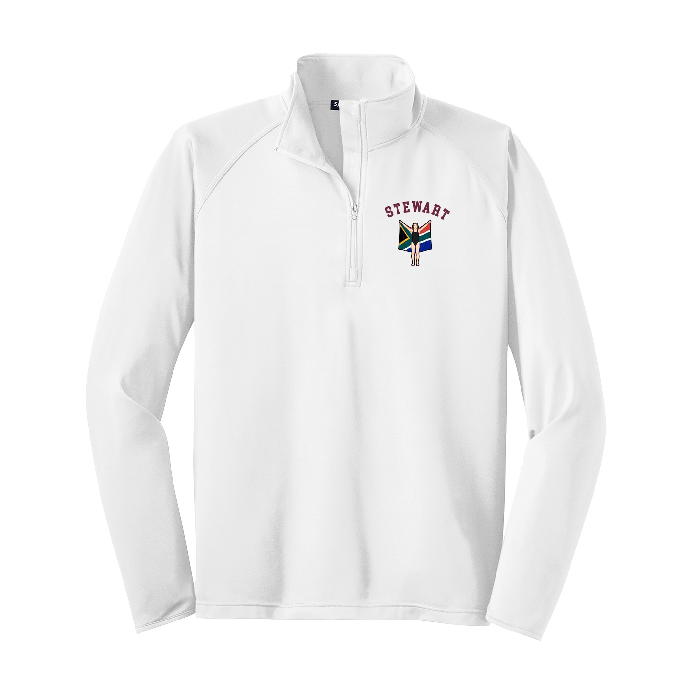 Q-Zip Pullover — Shirsey Arch in White