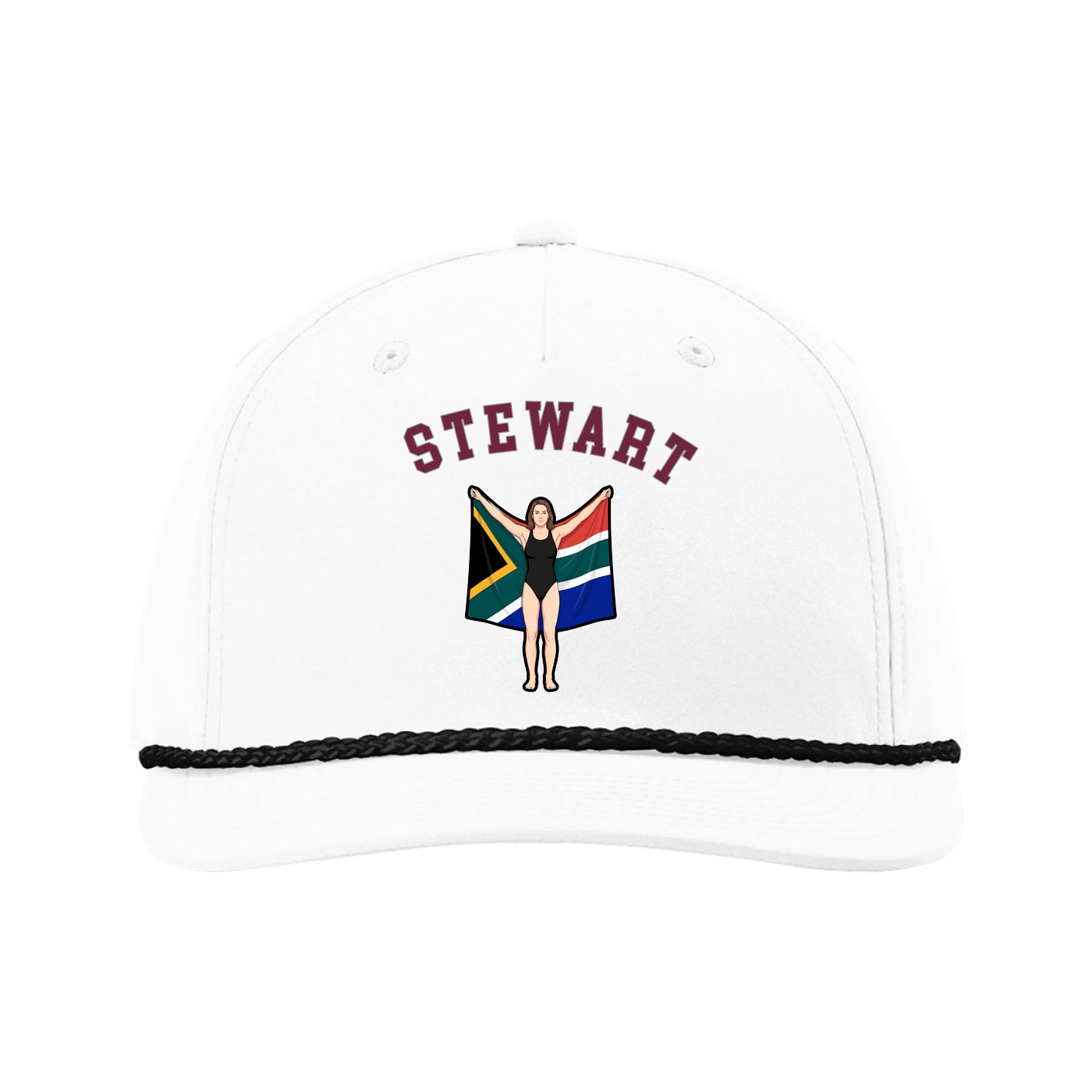 Five-Panel Classic Rope Cap — Shirsey Arch in White