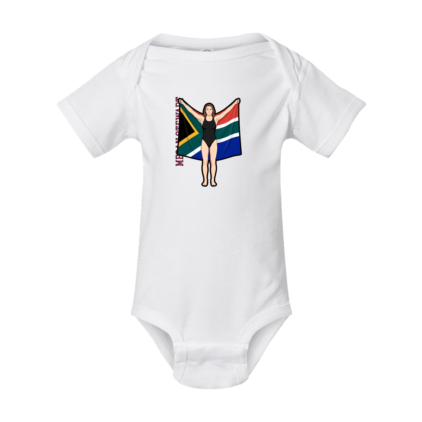 Baby Onesie — Name Vertical in White