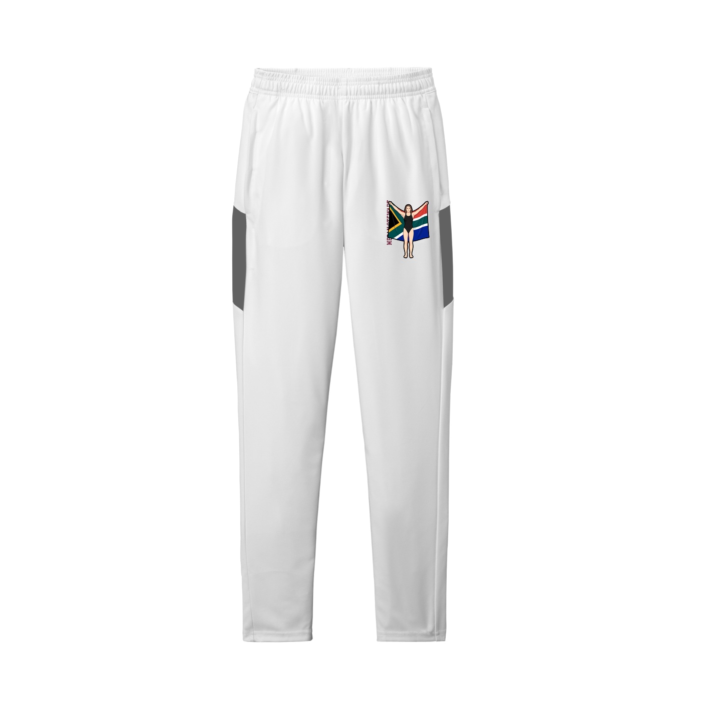 Team Travel Pant — Name Vertical in White/Grey