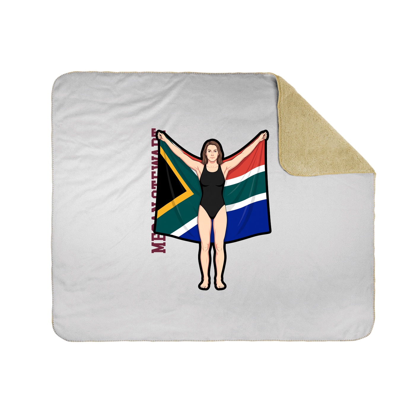 Throw Blanket — Name Vertical in White
