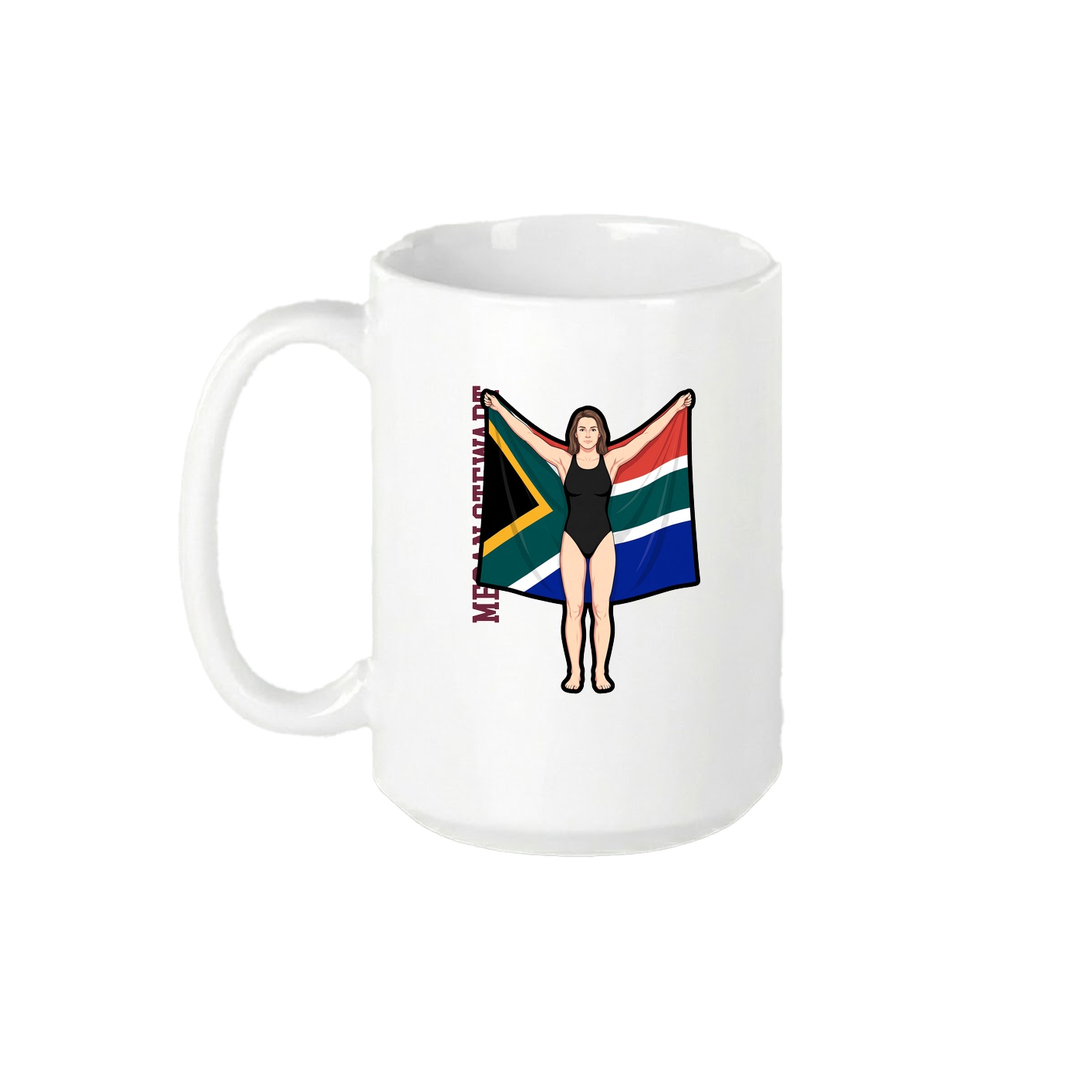 15oz Coffee Mug — Name Vertical in White