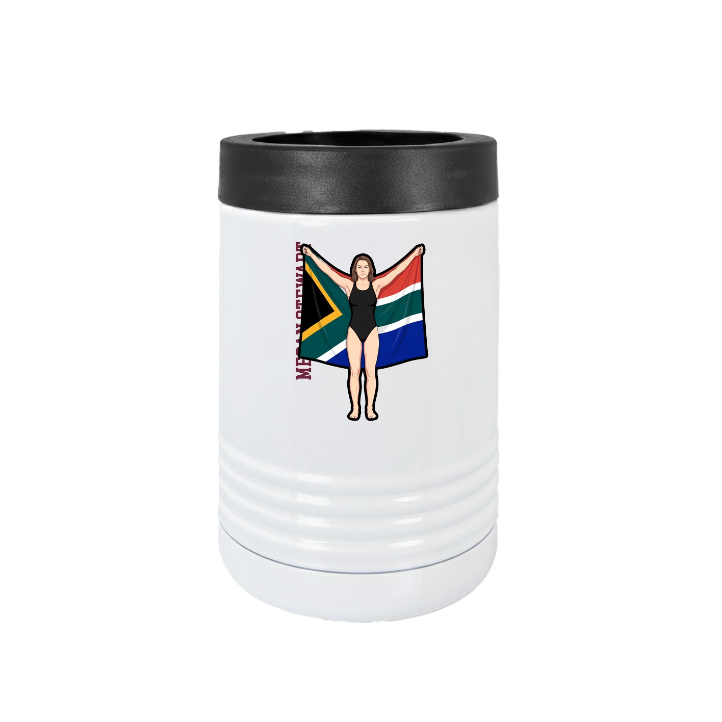 Beverage Holder — Name Vertical in White