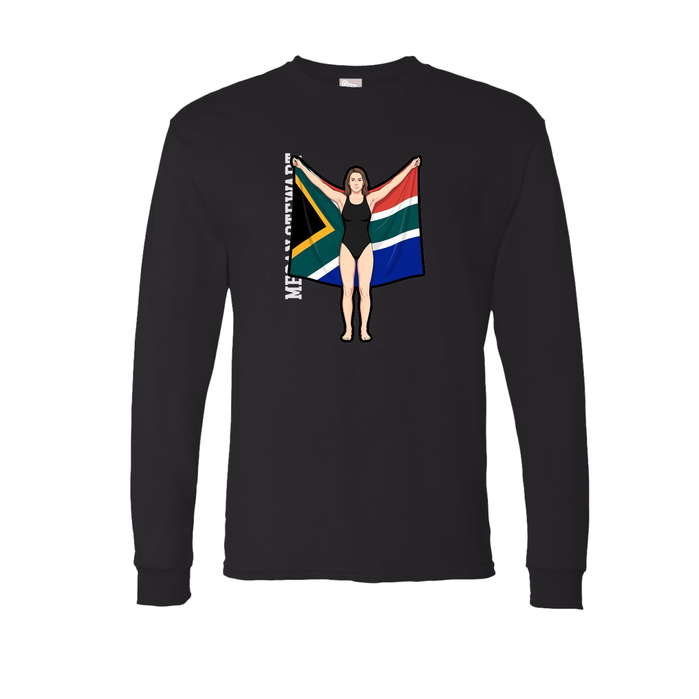 Long Sleeve Tee — Name Vertical in Black