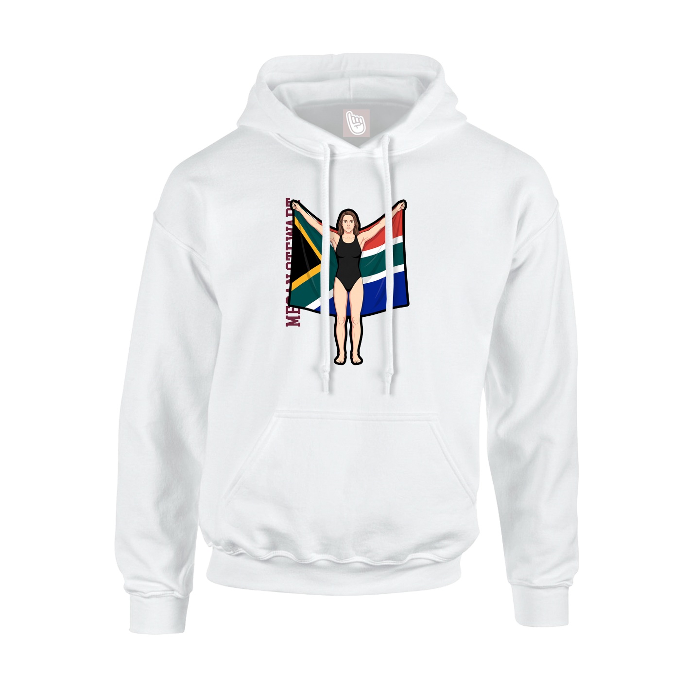 Hoodie — Name Vertical in White