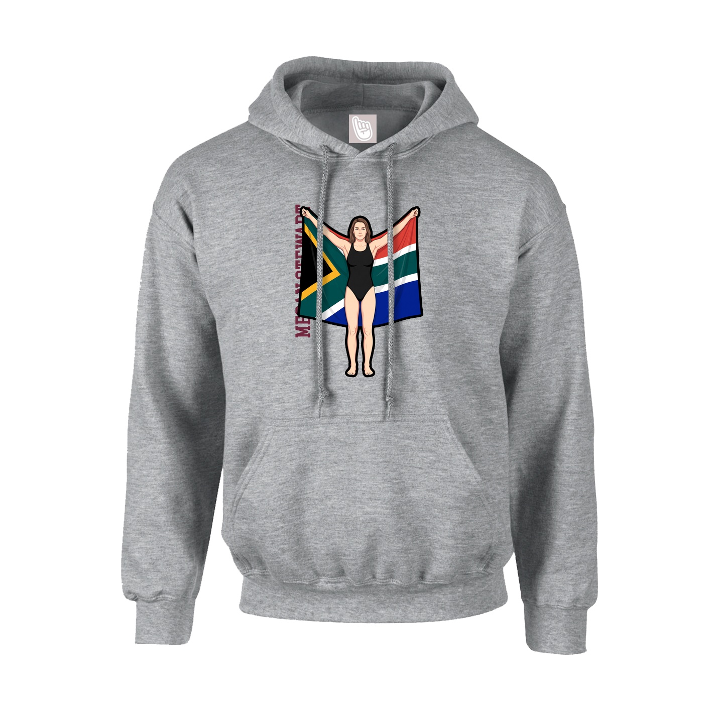 Youth Hoodie — Name Vertical in Grey