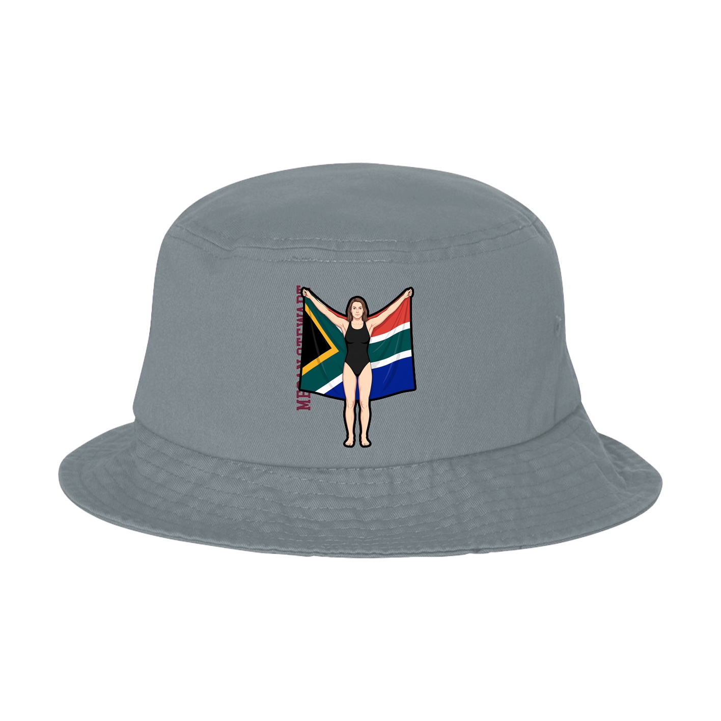 Bucket Cap — Name Vertical in Grey