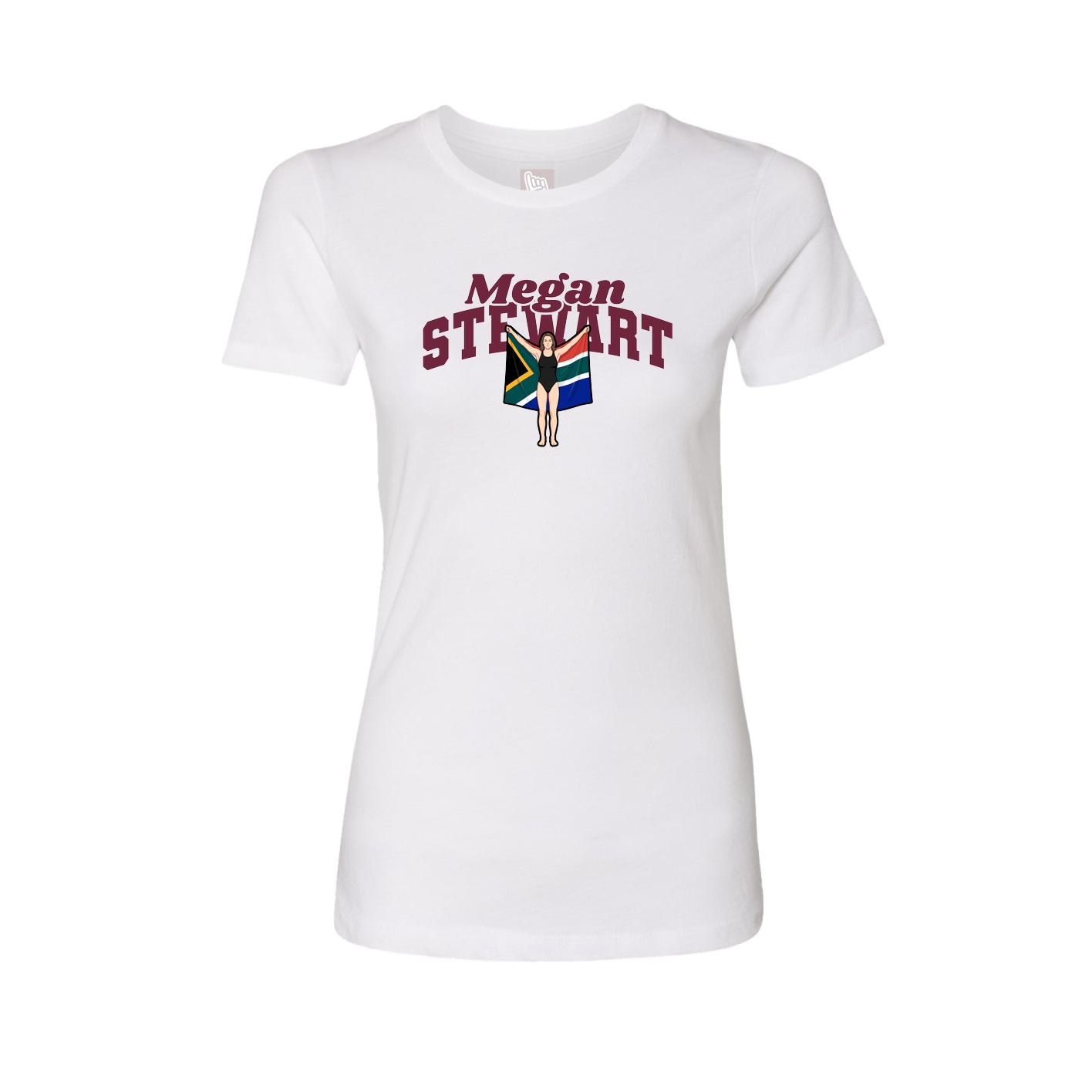 Fitted Women's Tee — Signature Arch in White