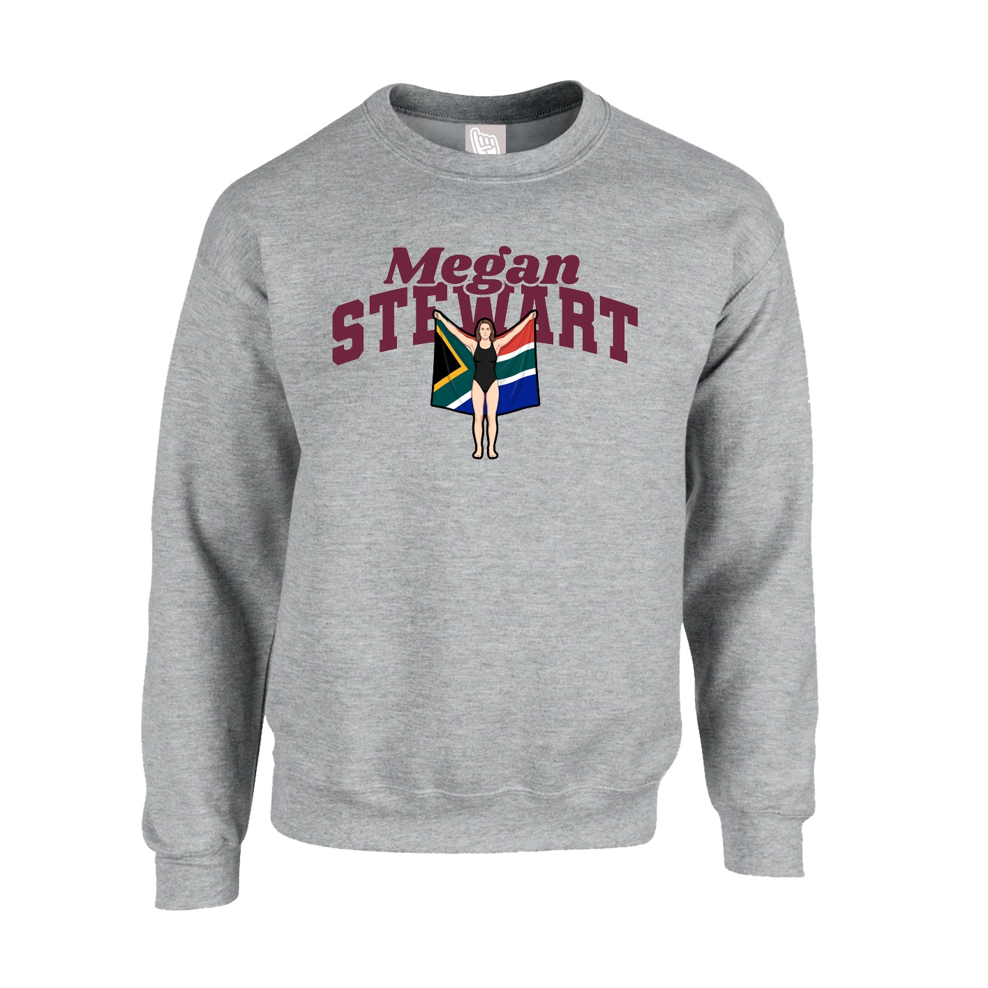 Fleece Crew — Signature Arch in Grey