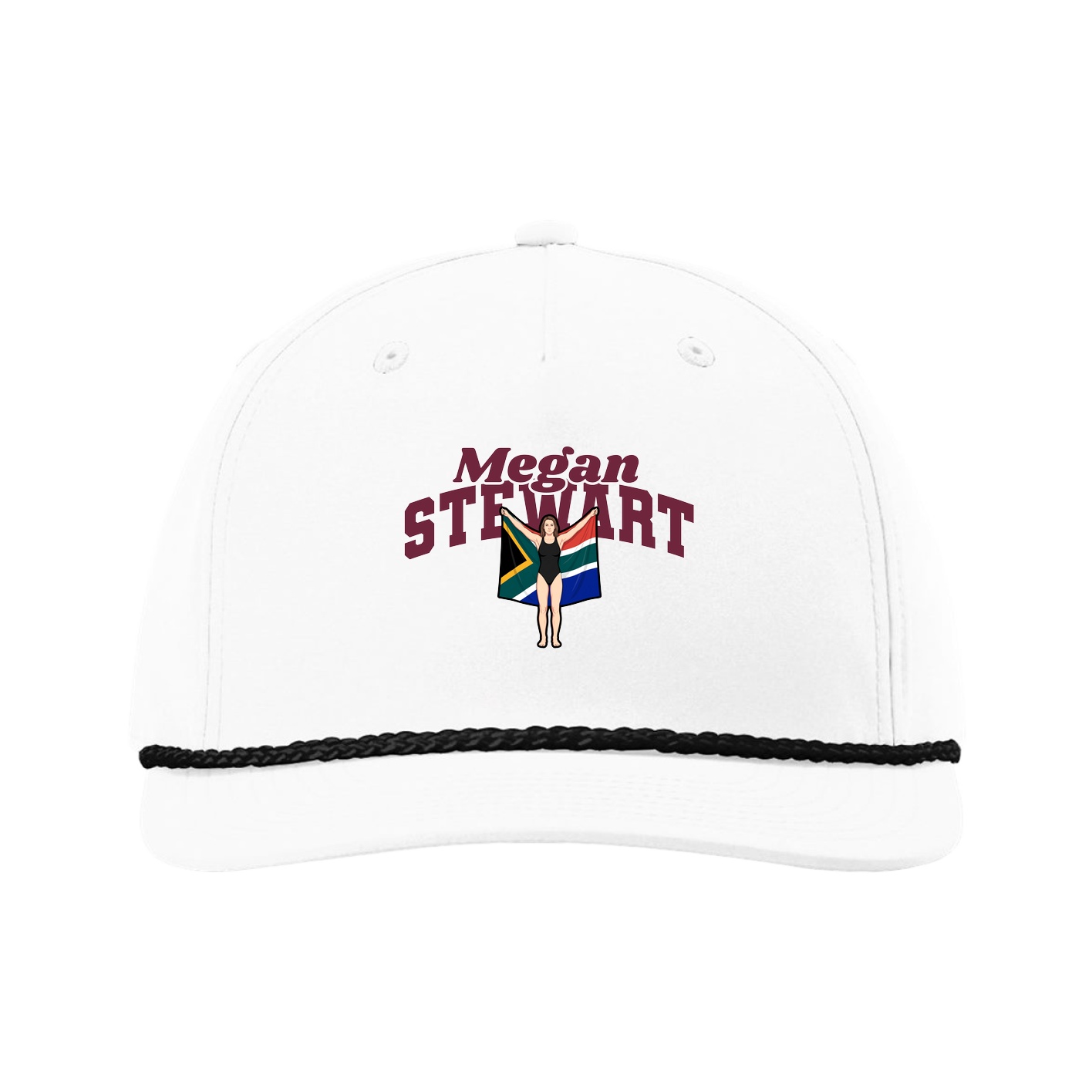 Five-Panel Classic Rope Cap — Signature Arch in White