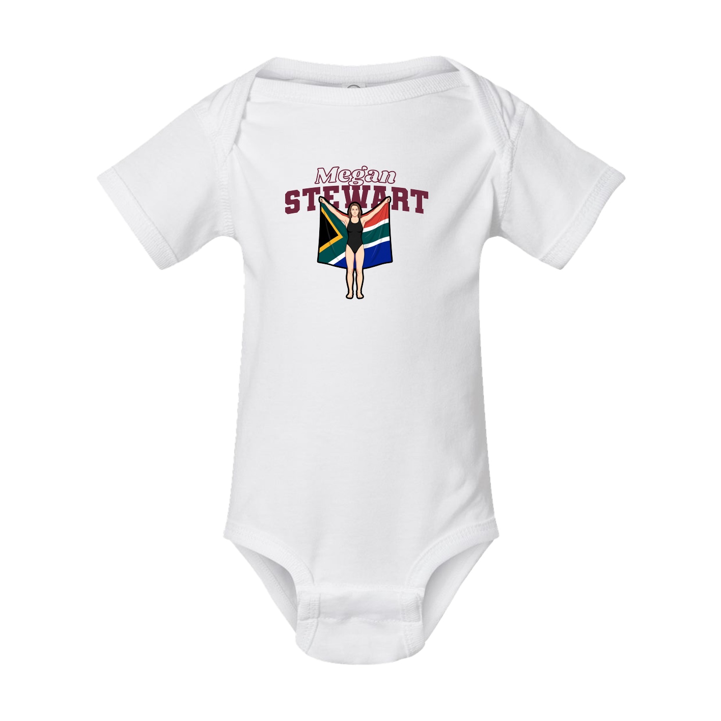 Baby Onesie — Name Arch in White