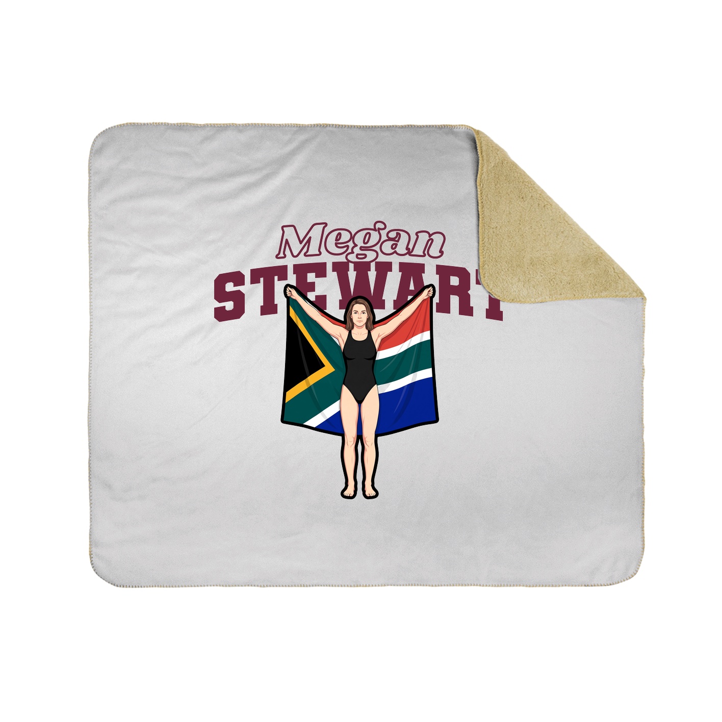 Throw Blanket — Name Arch in White