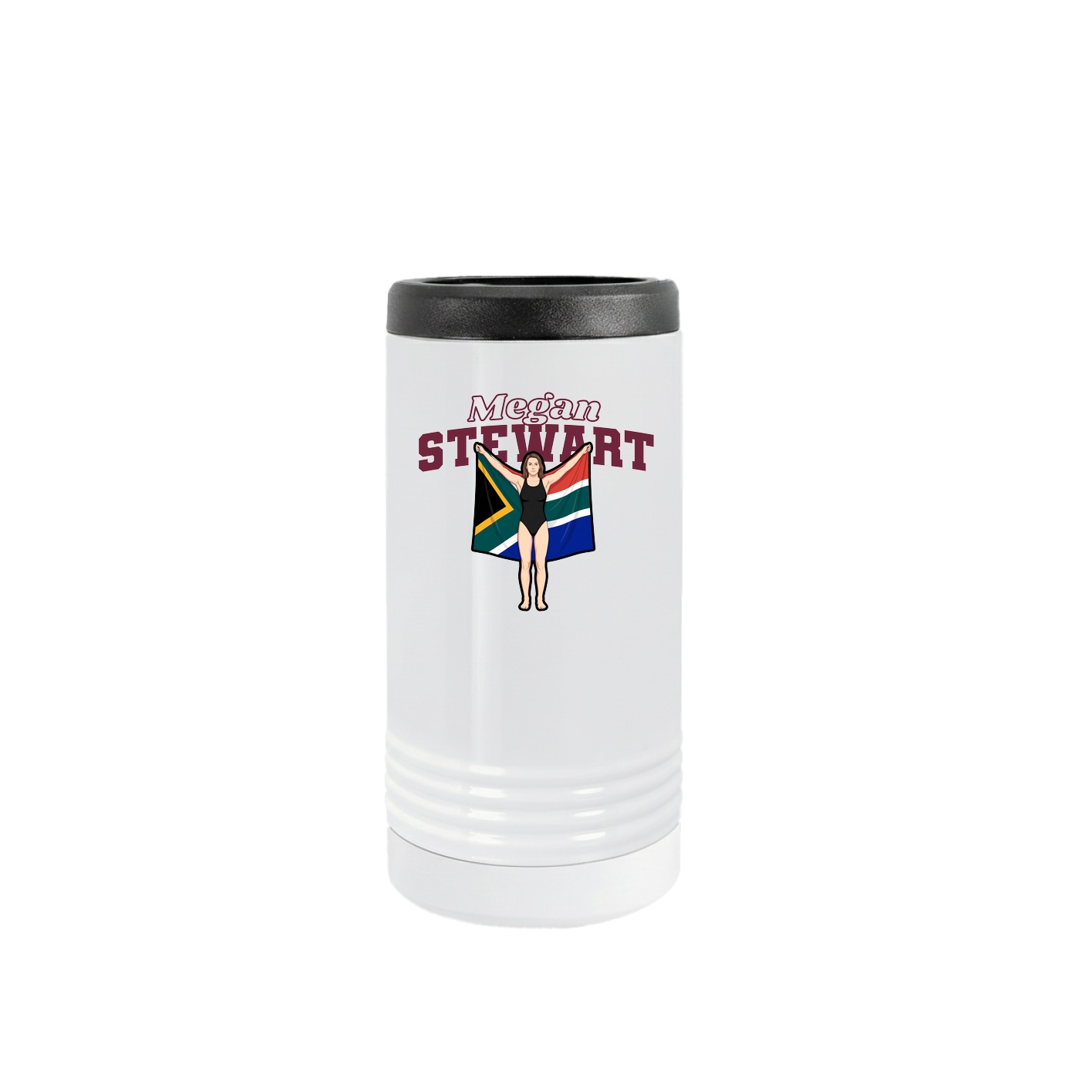 Slim Beverage Holder — Name Arch in White