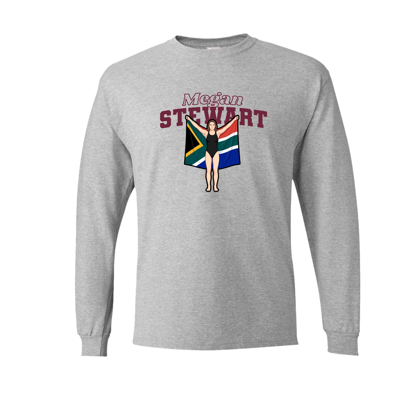 Long Sleeve Tee — Name Arch in Grey