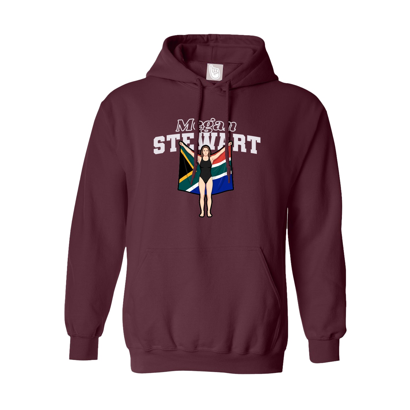 Hoodie — Name Arch in Maroon