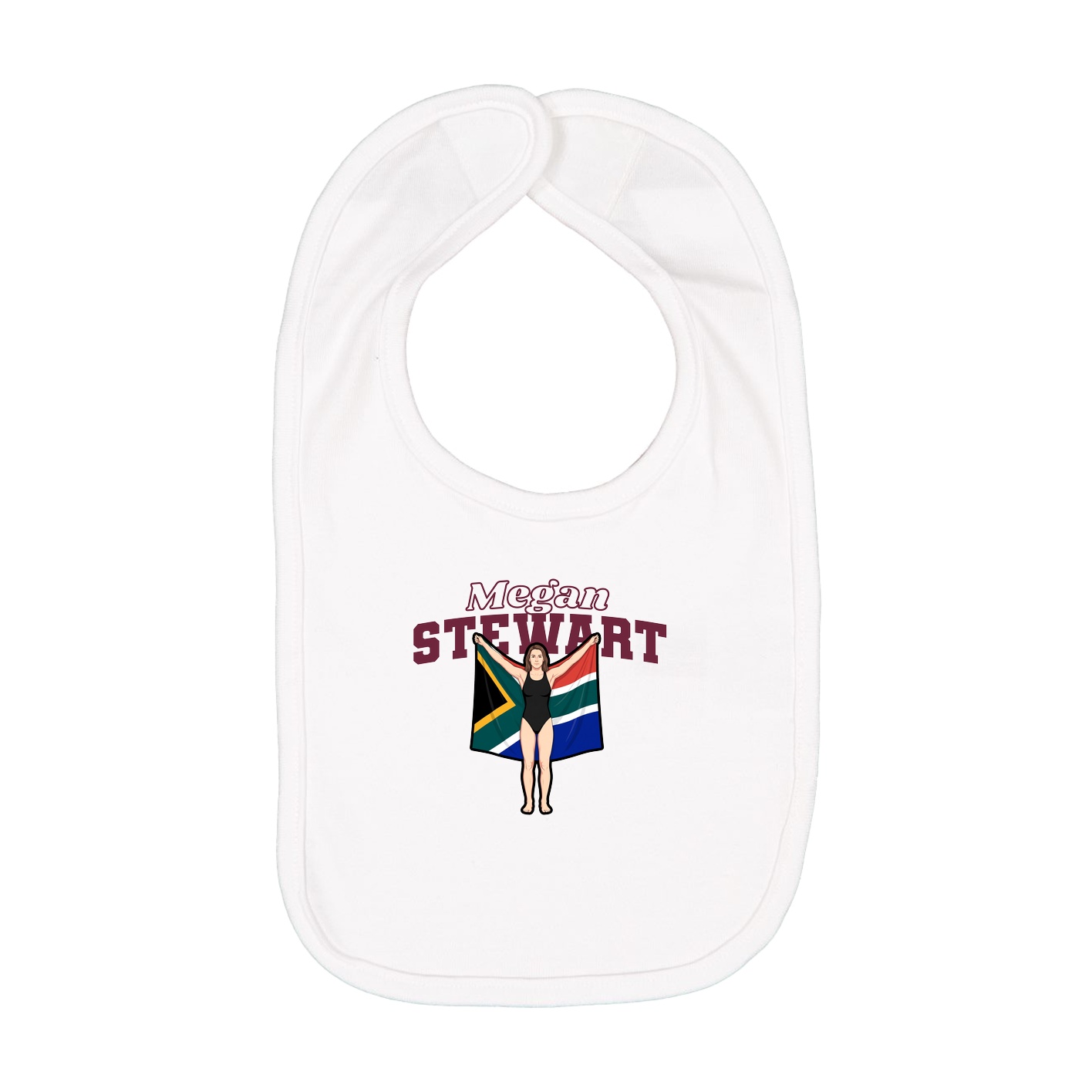 Infant Bib — Name Arch in White