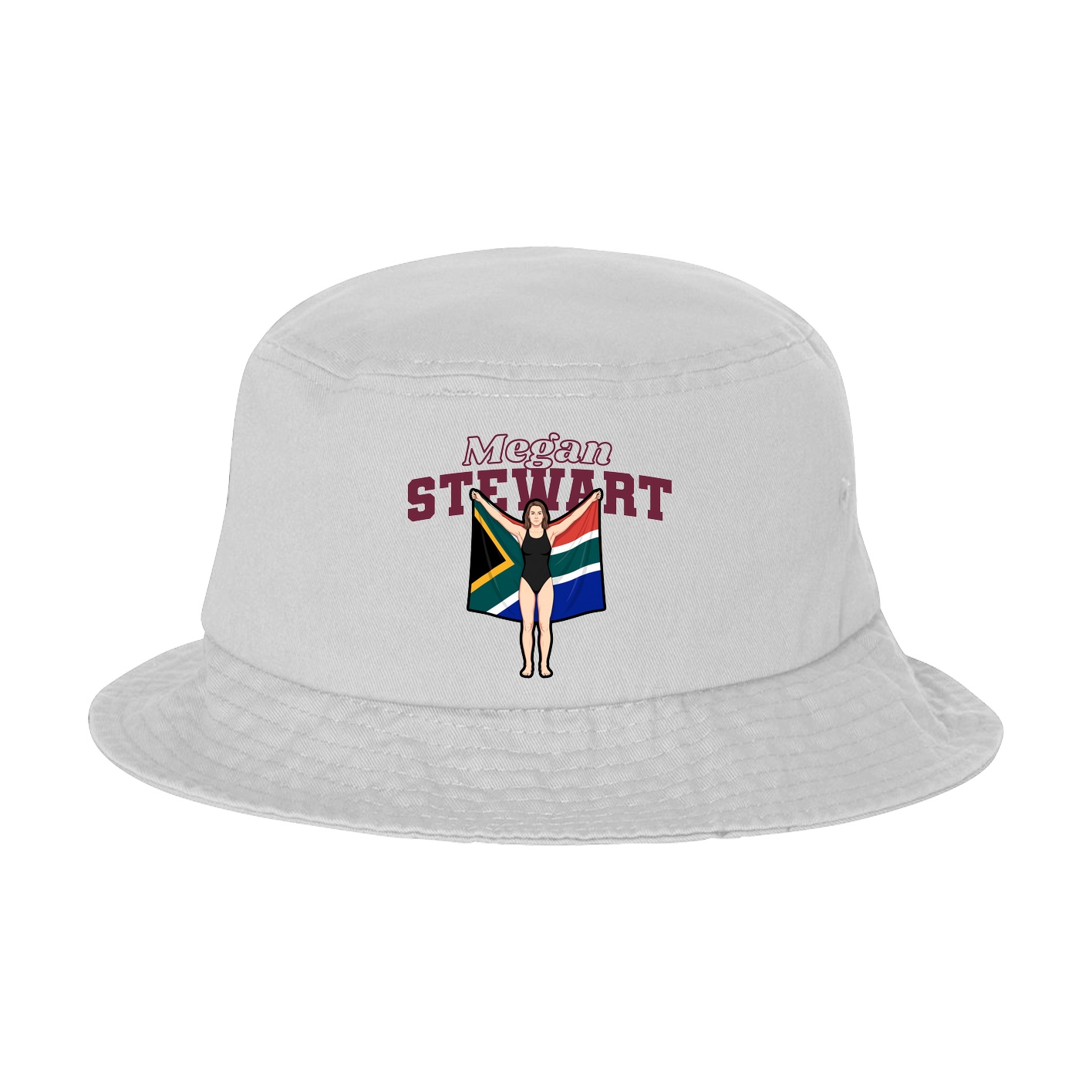 Bucket Cap — Name Arch in White