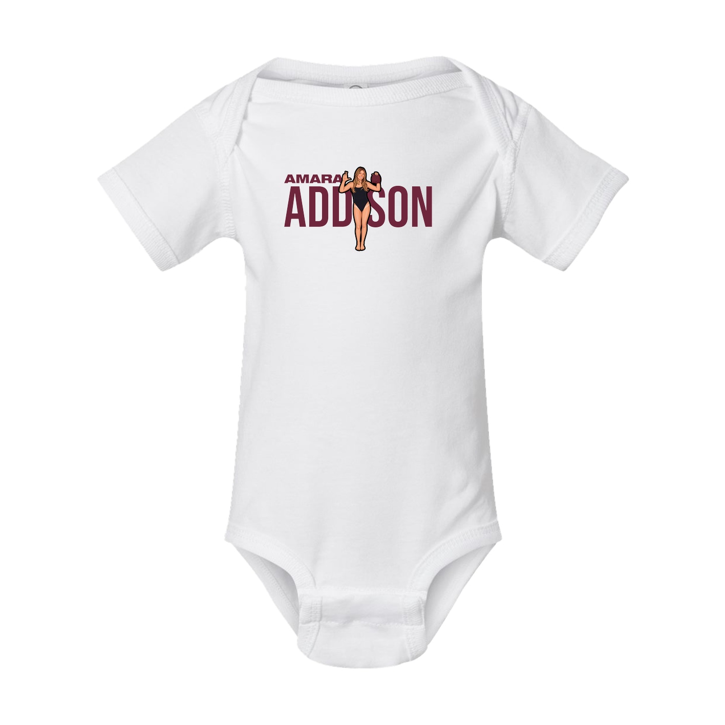 Baby Onesie — Player Name in White
