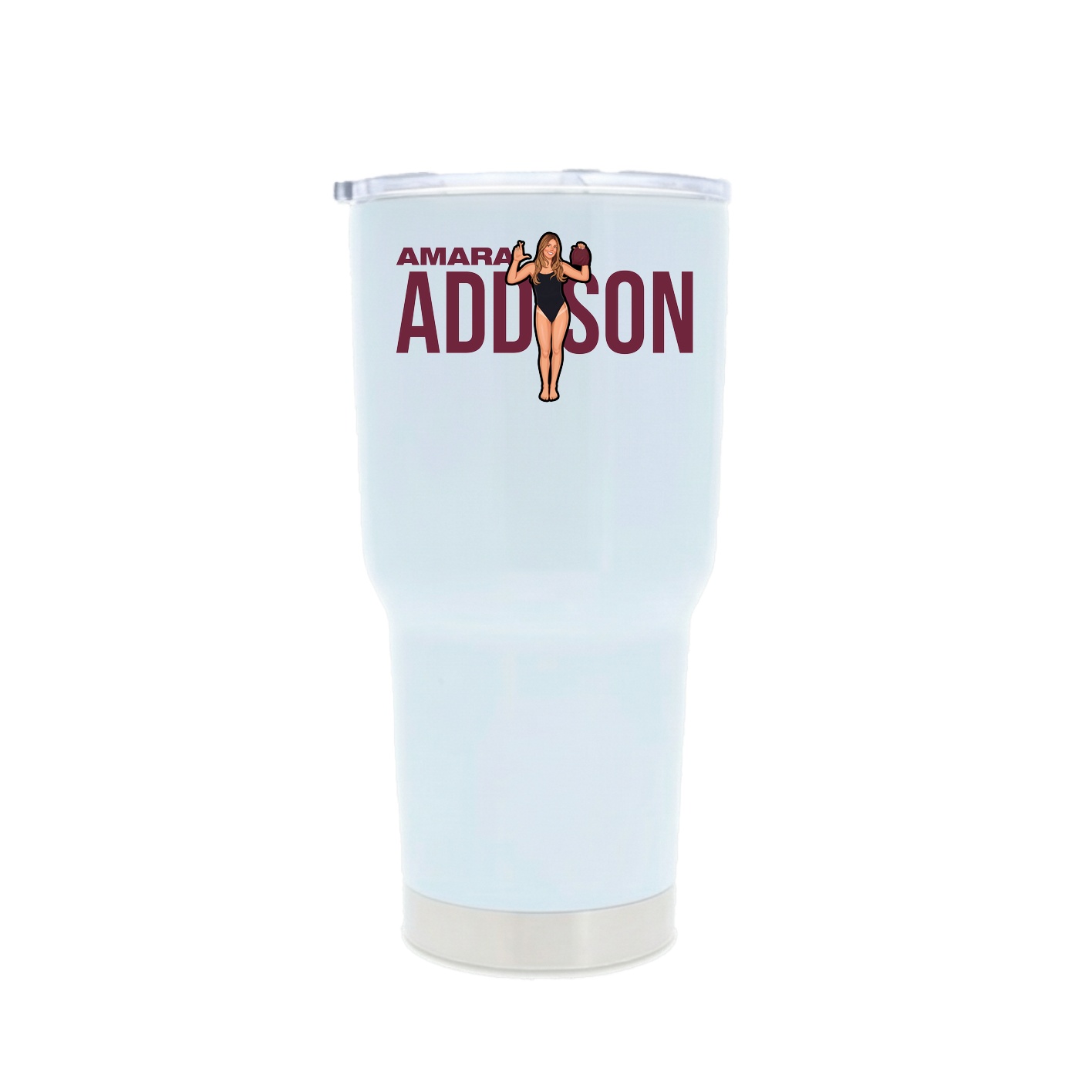 30oz Stainless Steel Tumbler — Player Name in White