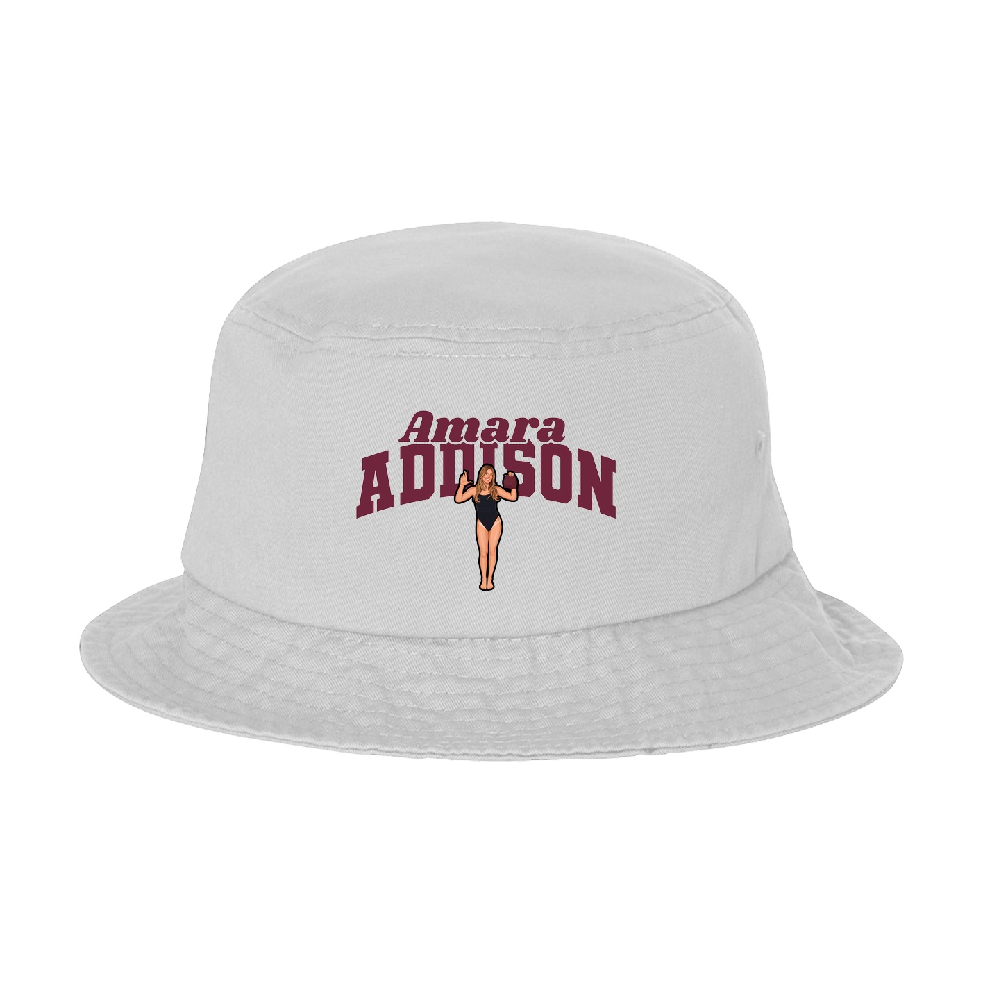 Bucket Cap — Signature Arch in White
