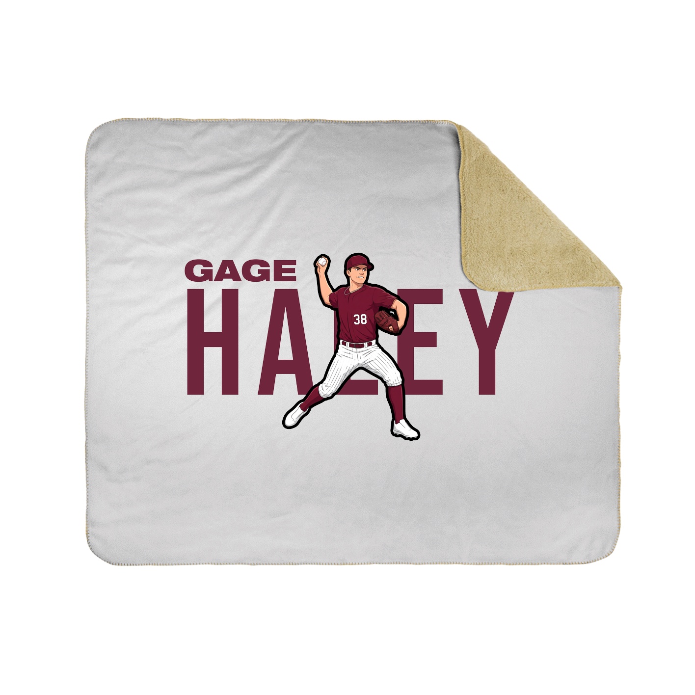 Throw Blanket — Player Name in White