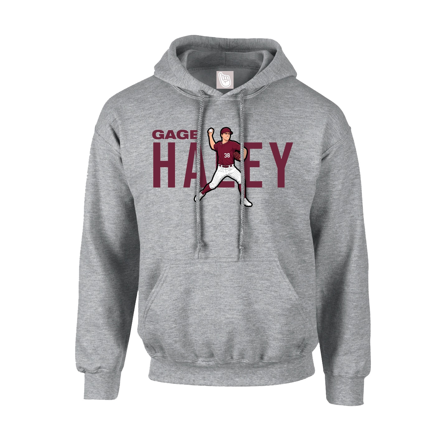 Hoodie — Player Name in Grey