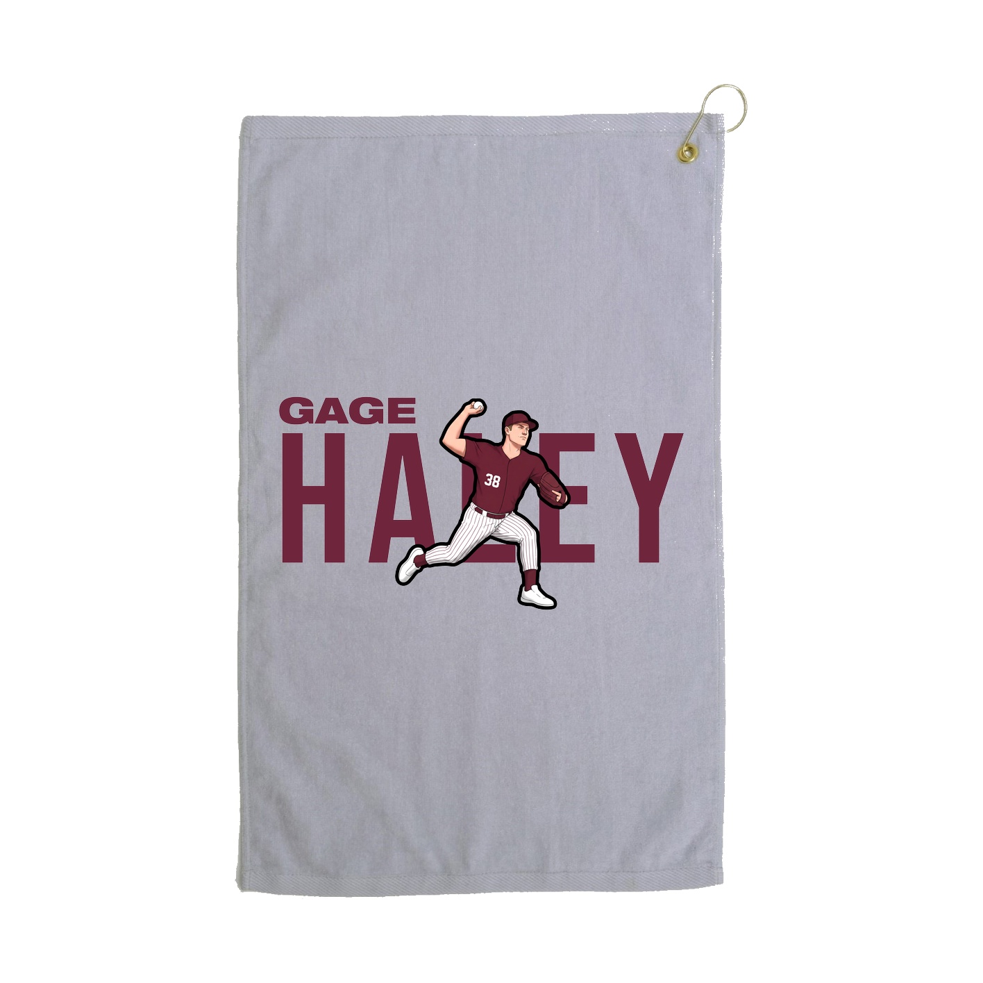 Golf Towel — Player Name in Grey