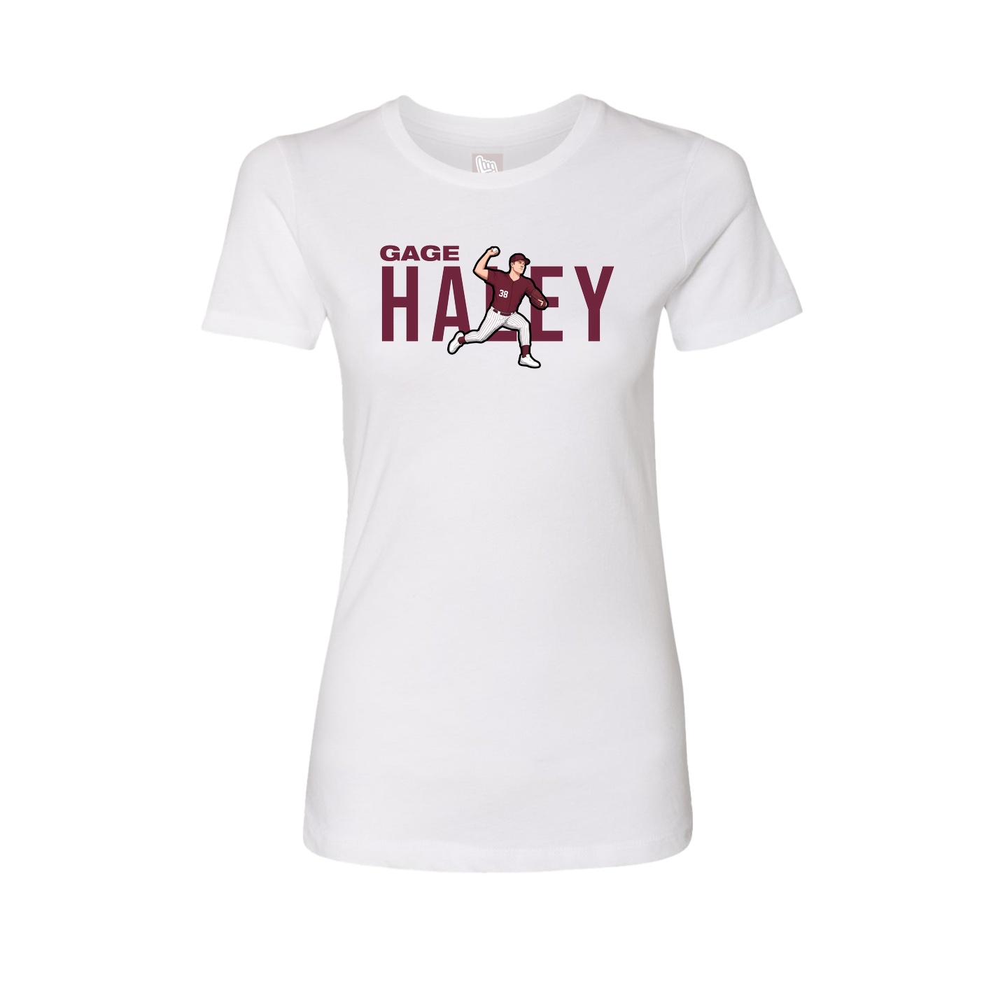 Fitted Women's Tee — Player Name in White