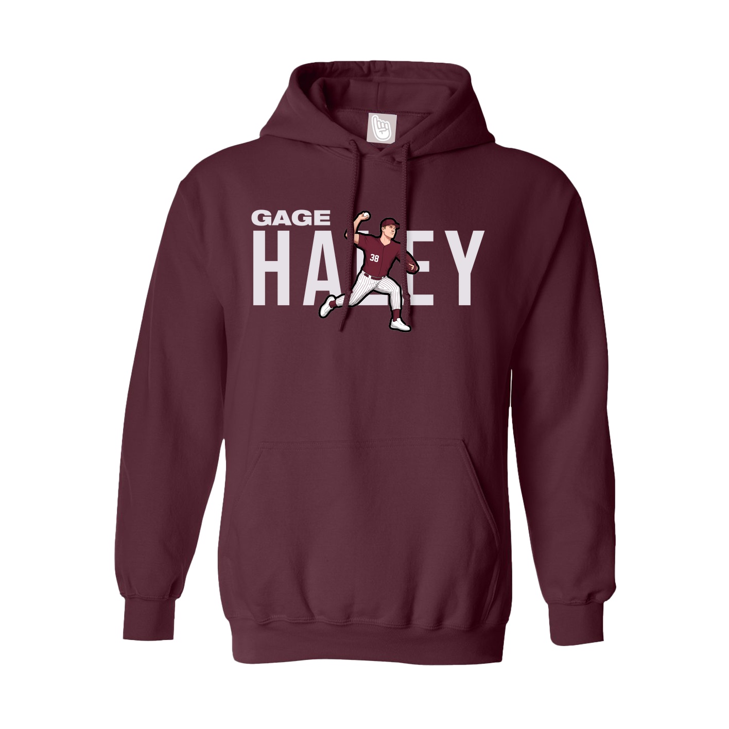 Hoodie — Player Name in Maroon
