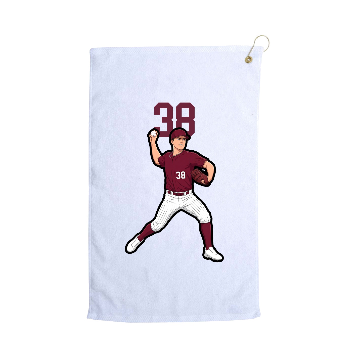 Golf Towel — Number Top in White