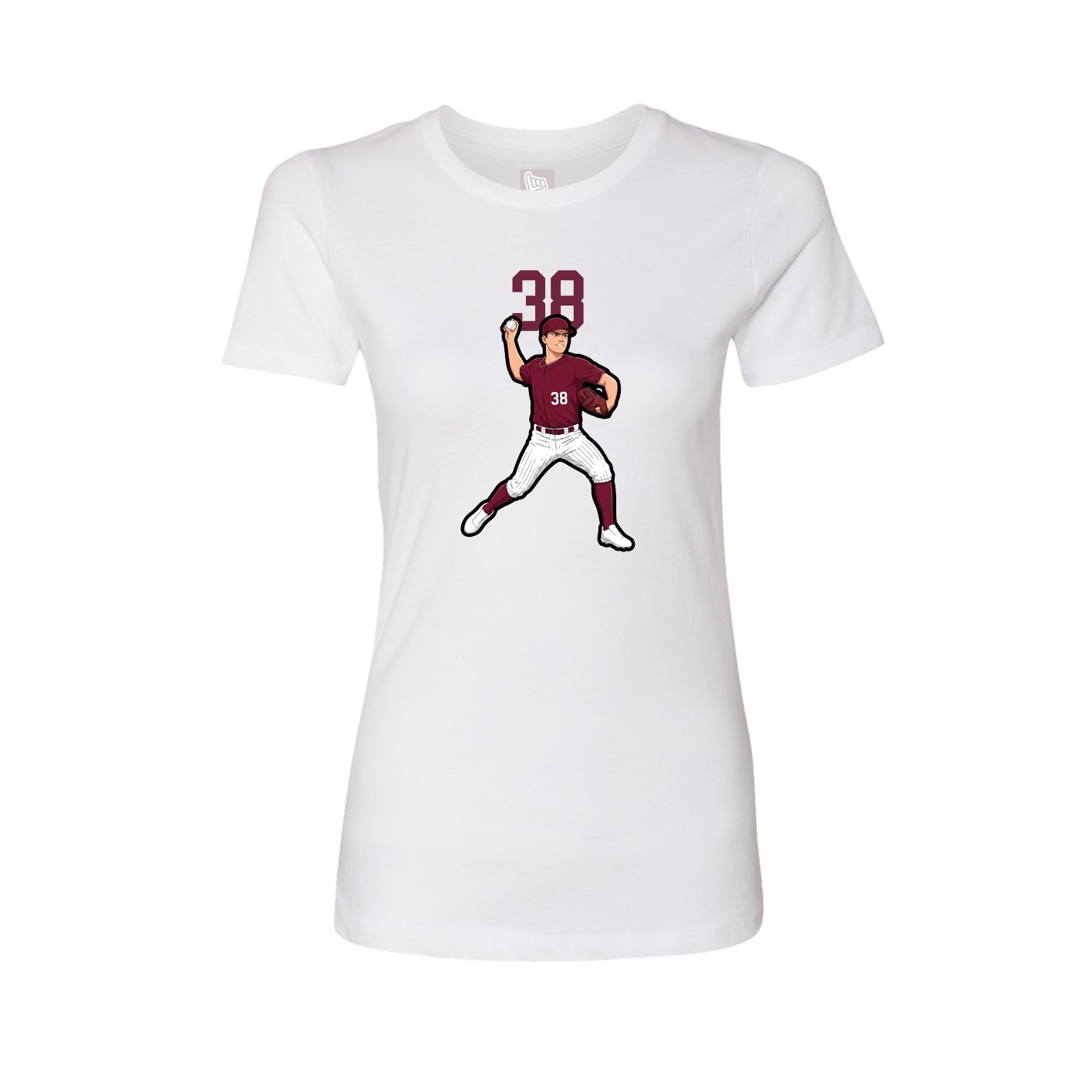Fitted Women's Tee — Number Top in White