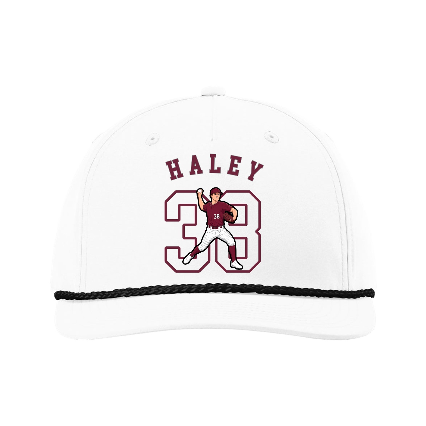 Five-Panel Classic Rope Cap — Shirsey Arch in White
