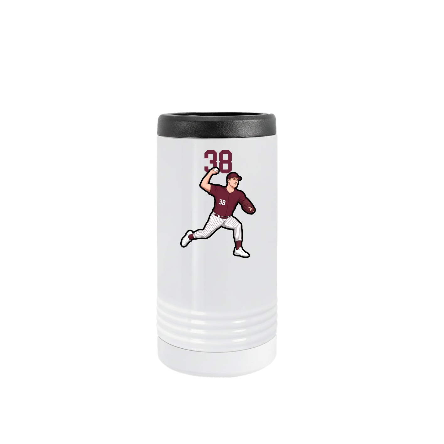 Slim Beverage Holder — Number Top in White