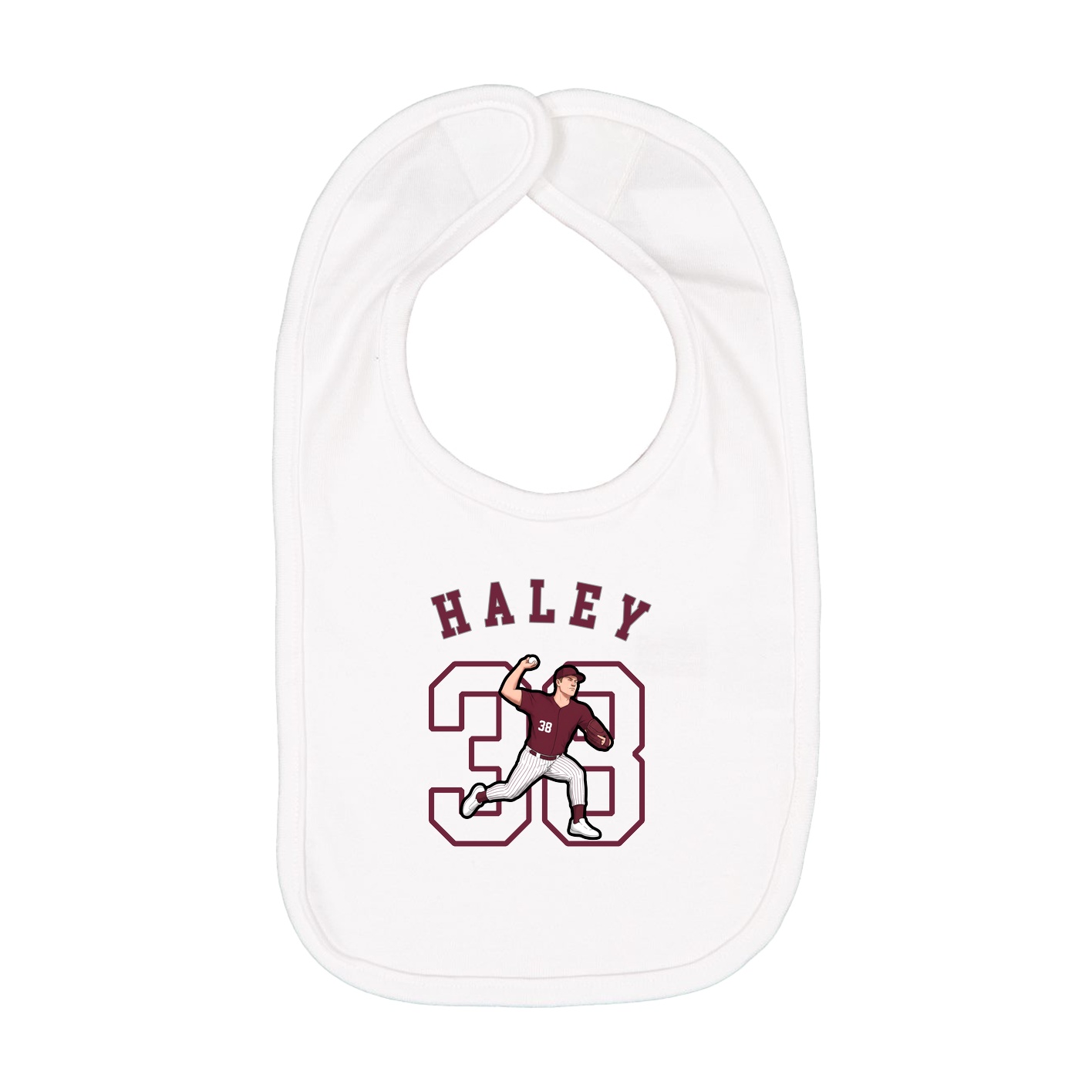 Infant Bib — Shirsey Arch in White