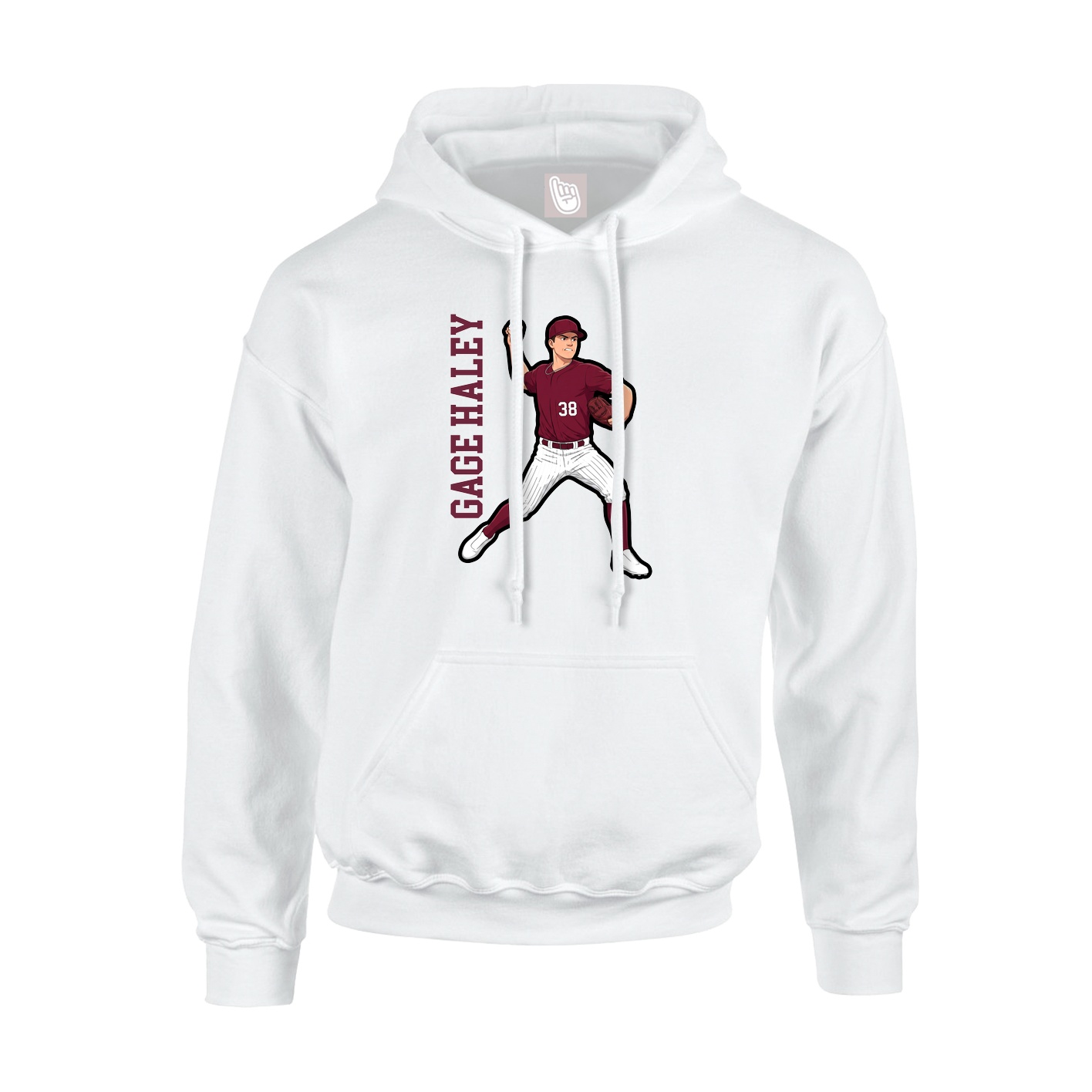 Hoodie — Name Vertical in White
