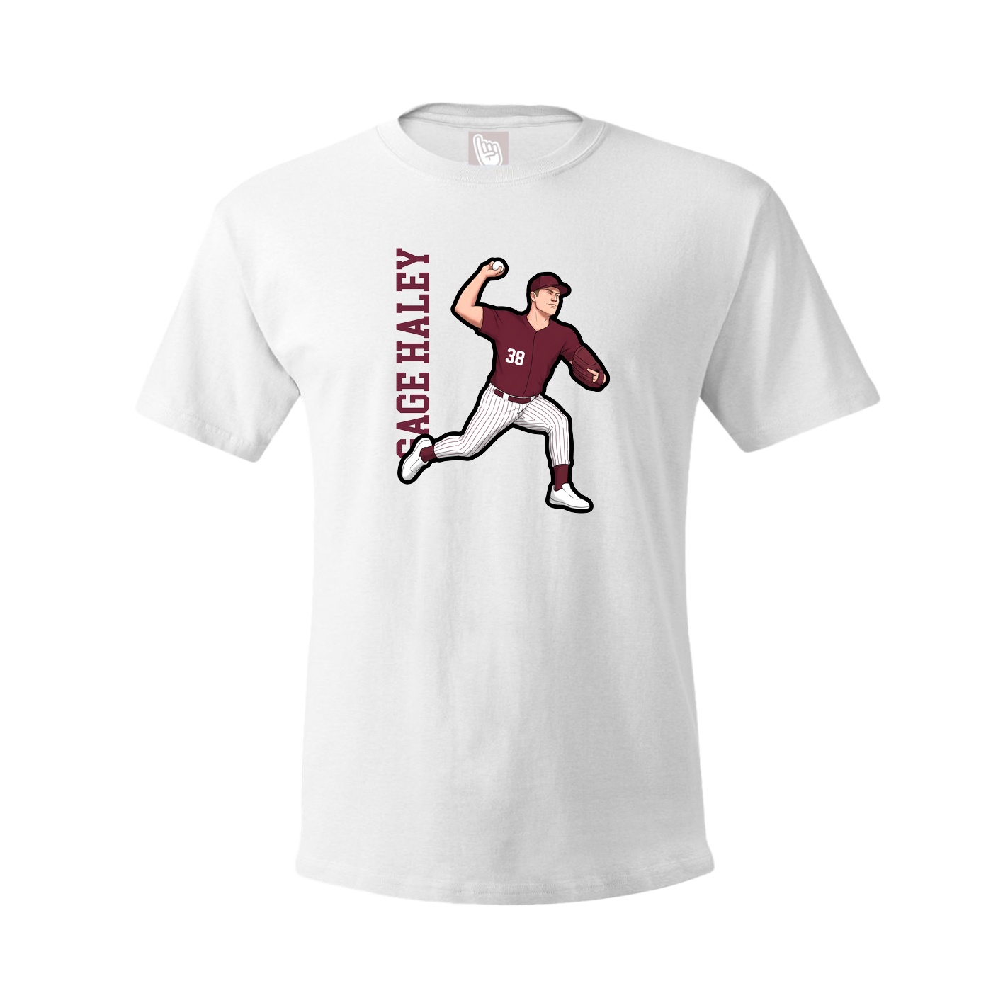 Tee — Name Vertical in White