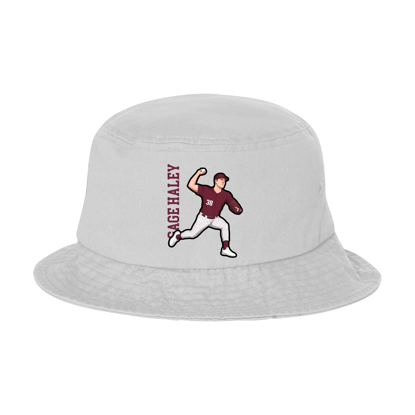 Bucket Cap — Name Vertical in White