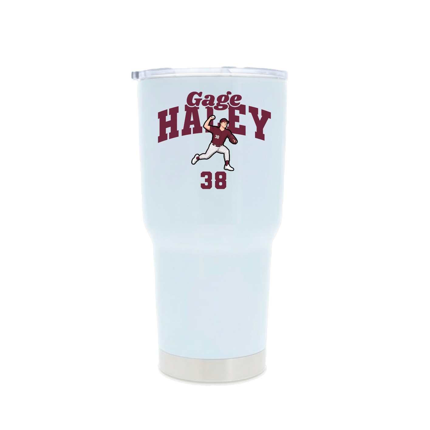 30oz Stainless Steel Tumbler — Signature Arch in White