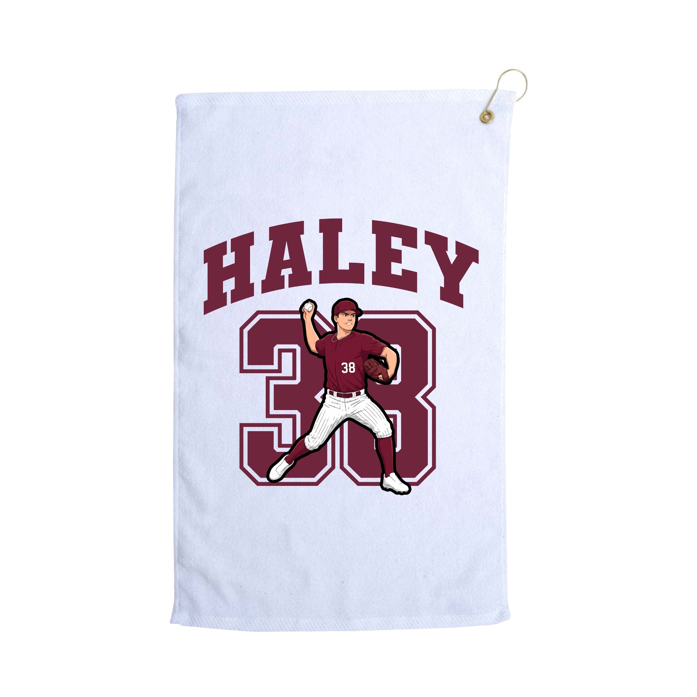 Golf Towel — Number in White