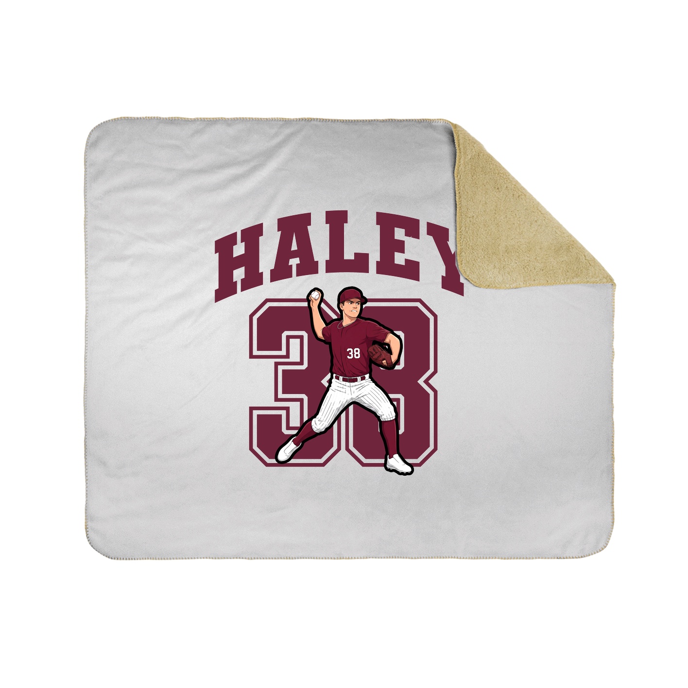 Throw Blanket — Number in White