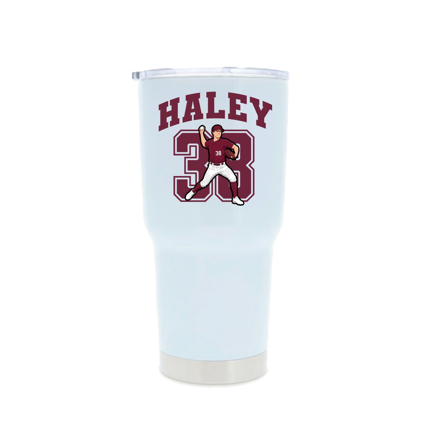 30oz Stainless Steel Tumbler — Number in White