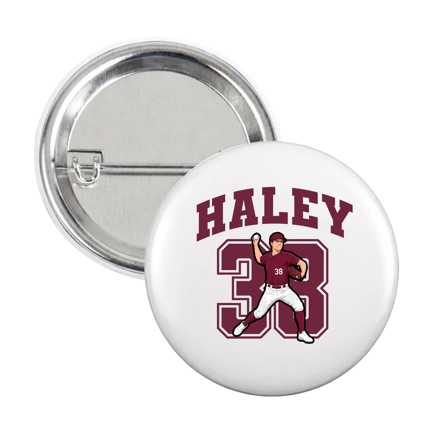 Game Day Button — Number in White