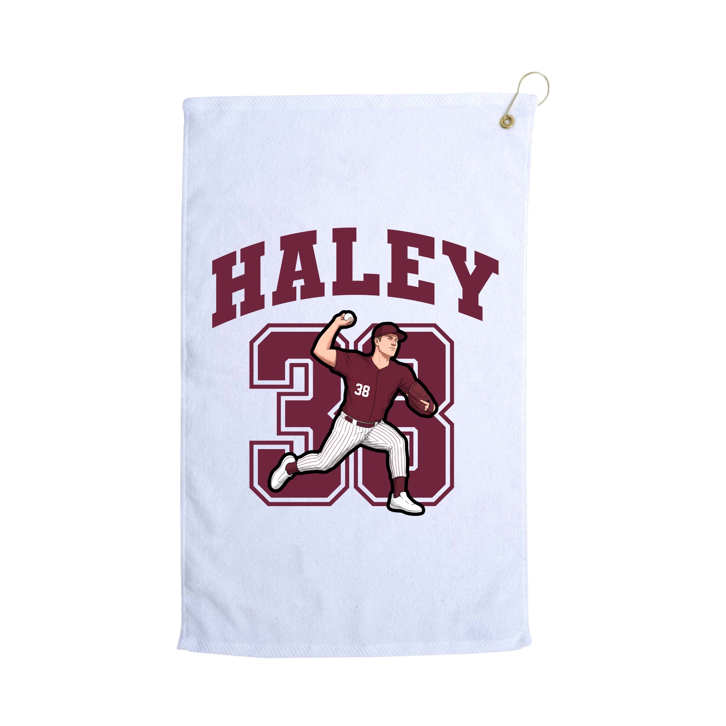 Golf Towel — Number in White