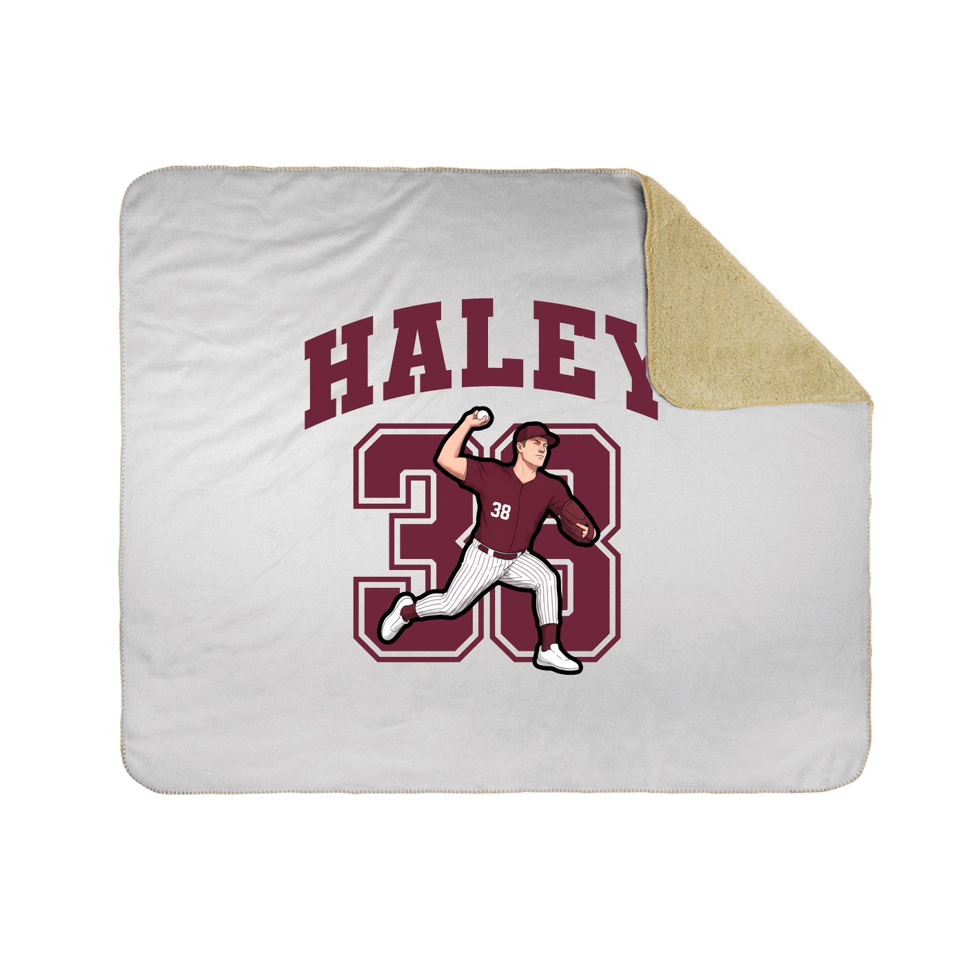 Throw Blanket — Number in White
