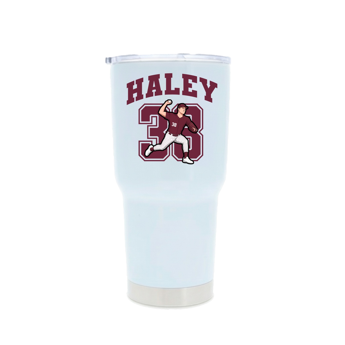 30oz Stainless Steel Tumbler — Number in White