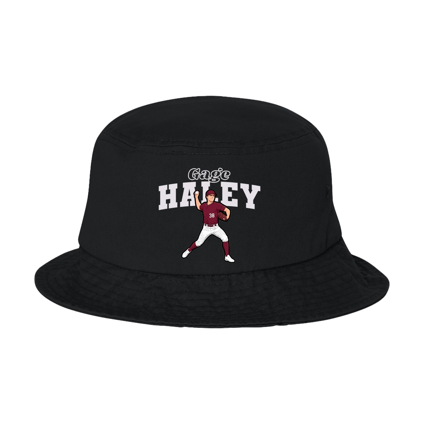 Bucket Cap — Name Arch in Black