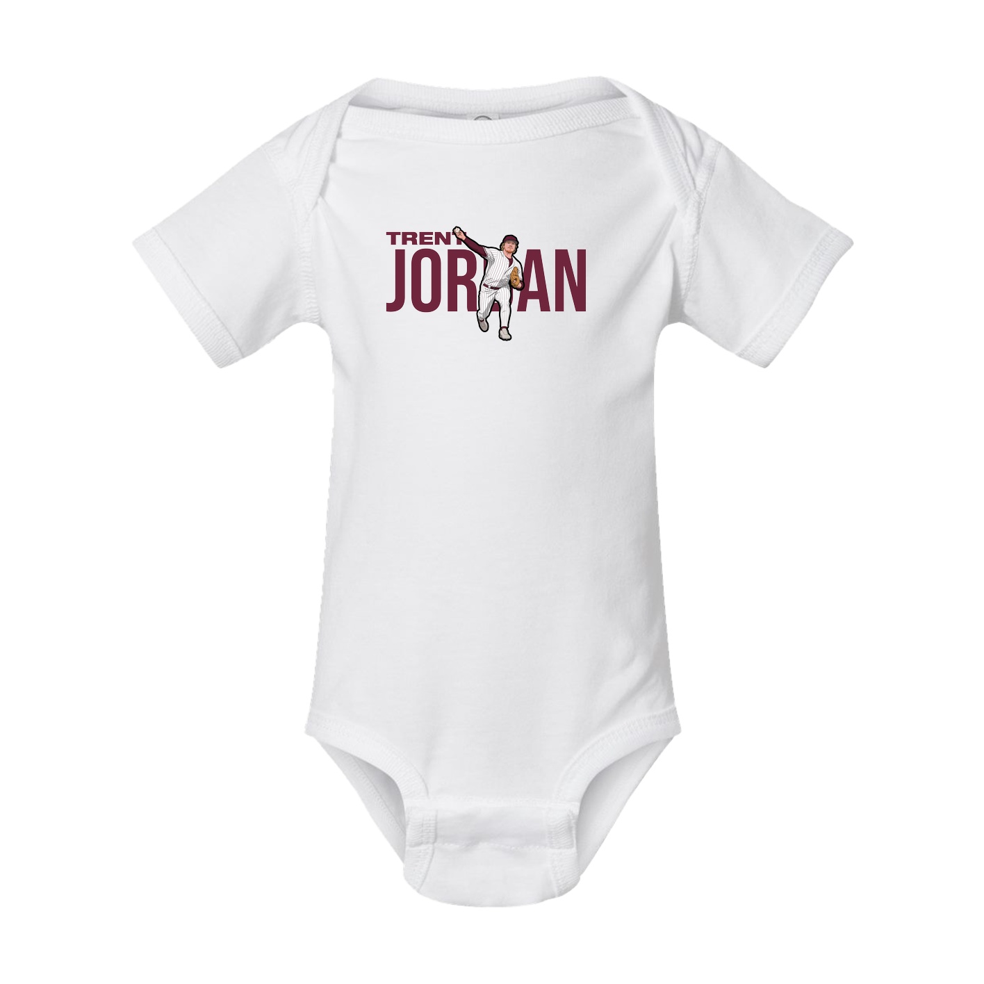 Baby Onesie — Player Name in White