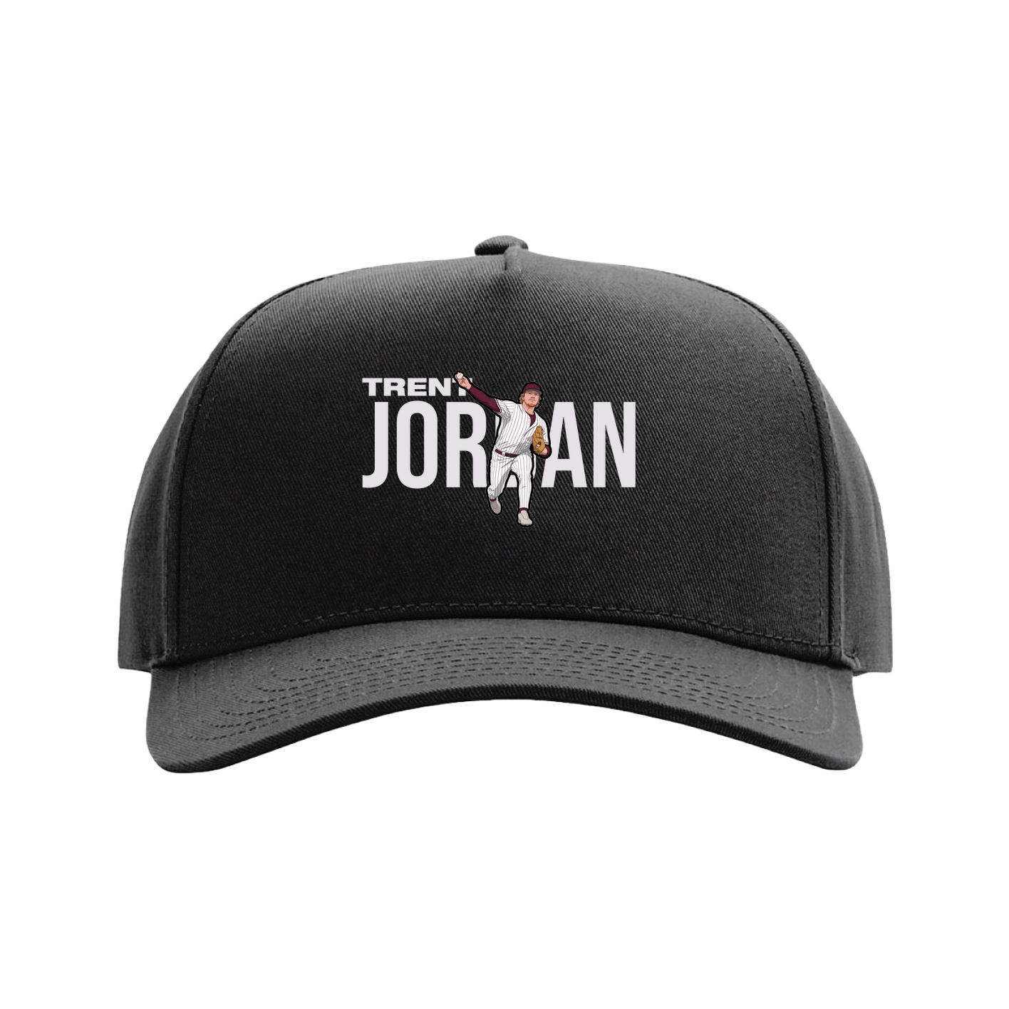 Full Fabric Five-Panel Champ Cap — Player Name in Black