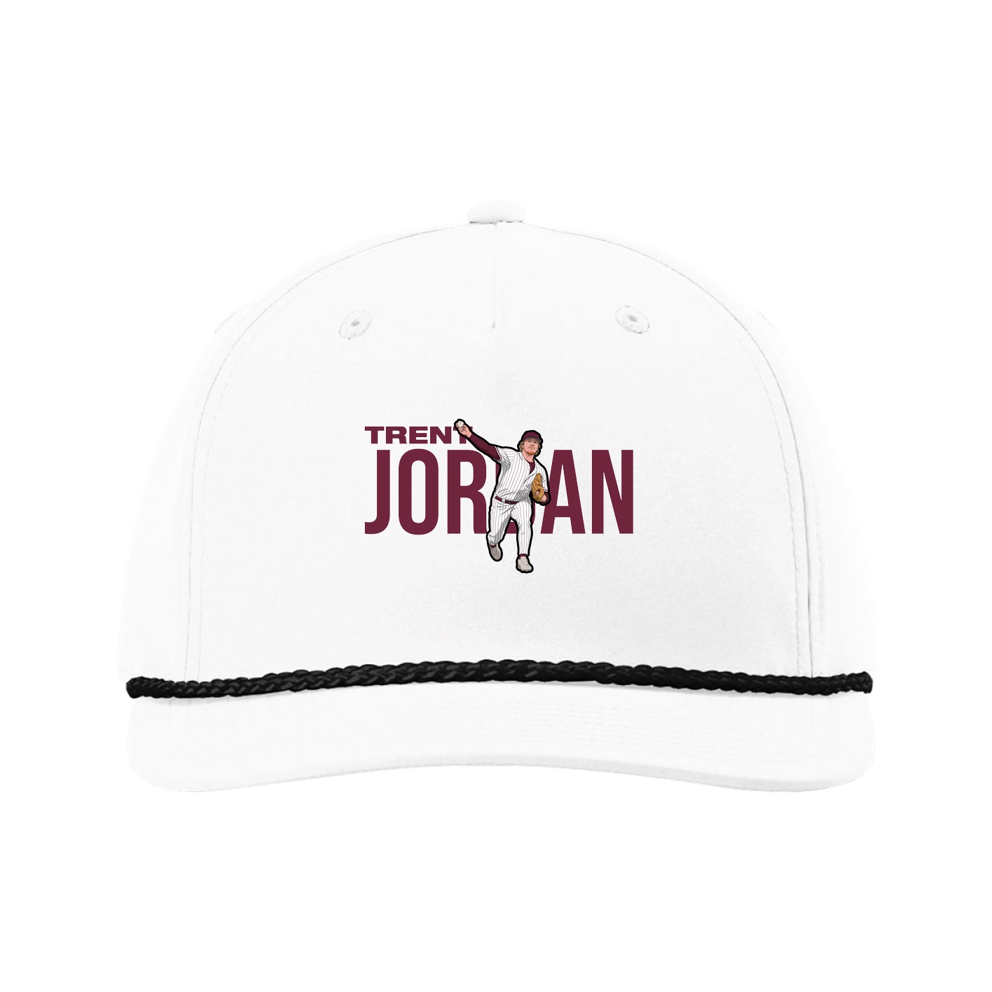 Five-Panel Classic Rope Cap — Player Name in White