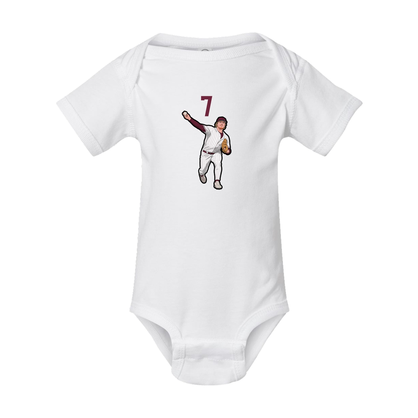 Baby Onesie — Number Top in White